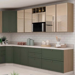 Módulo Armário Aéreo 88x35X34cm 1 Porta Vidro Reflecta Cozinha Modulada Robel Hanover