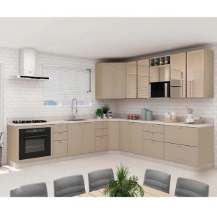 Armário Aéreo Nicho Micro-Ondas 68x70x43 Vidro Reflecta Cozinha Modulada Robel Fendi