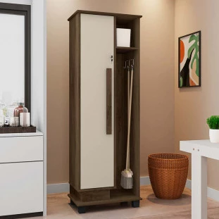 Multiuso Lavanderia com Porta Vassoura 1 Porta Berlim RV Móveis Freijo/Off White