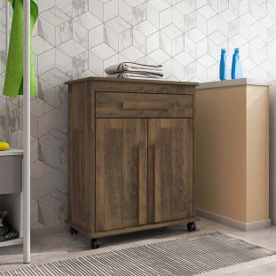 Buffet Balcão Pequeno Multiuso 75cm 2 Portas Chile RV Móveis Amadeirado