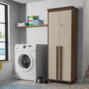 Organizador Multiuso 75cm 2 Portas México RV Móveis Freijo/Off White