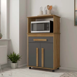 Balcão Multiuso Para Micro-ondas ou Forno 74cm Toronto RV Móveis Cinamomo/Grafite