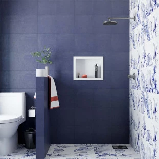 Nicho Para Banheiro 40x30x10 Mármore Sintético Cozimax Branco Liso