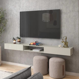 Nicho Rack Suspenso Sala Quarto 120cm Impacto 1.2 Patrimar Off White