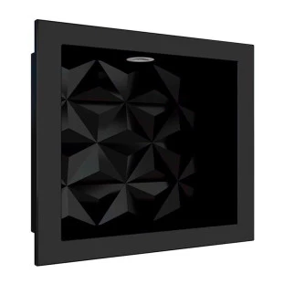Nicho Para Banheiro 40x30 Com LED Mármore Sintético Cozimax Preto Textura