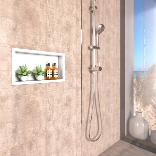 Nicho Para Banheiro 60x30x10 Porcelanato Polido Tradicional Cozimax Branco Liso