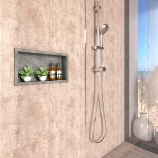 Nicho Para Banheiro 60x30x10 Porcelanato Polido Tradicional Cozimax Cinza