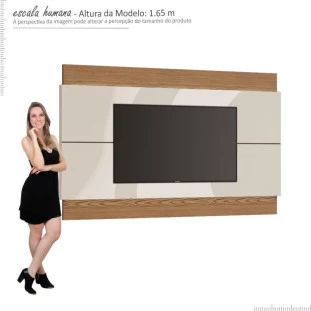 Painel Para TV 75 Polegadas Classic 2.2 Imcal Off White/Freijó
