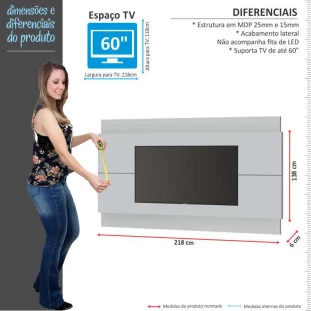 Painel Para TV 65 Polegadas Classic 2.2 Imcal Branco