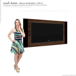 Painel Para TV Extensivo 1.40 a 1.80 Duetto Imcal Imbuia/Preto
