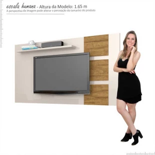 Painel Para TV 55 Polegadas Grécia 1.8 Lukaliam Off White/Amêndoa