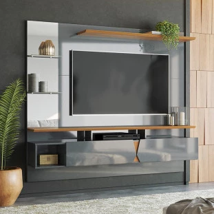 Painel Para TV 55 Polegadas Intense 1.8 Lukaliam Cinza Perolizado/Tauari