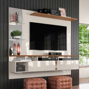 Painel Para TV 55 Polegadas Intense 1.8 Lukaliam Off White/Damasco
