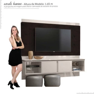 Painel Para TV 60 Polegadas Oregon 1.8 Lukaliam Off White/Noce