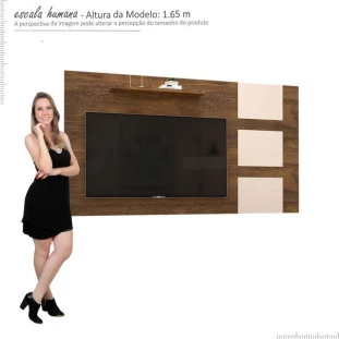 Painel Para TV 55 Polegadas Grécia 1.8 Lukaliam Canela/Off White