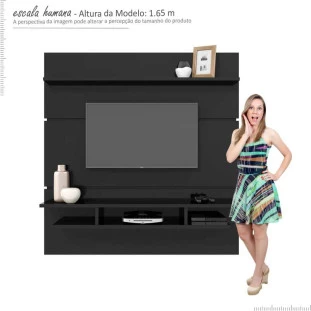 Painel Para TV 60 Polegadas Adryan Patrimar Preto