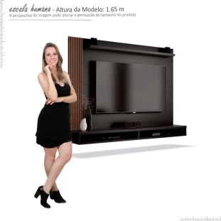 Painel Para TV até 50 Polegadas Dijon EDN Preto/Naturale