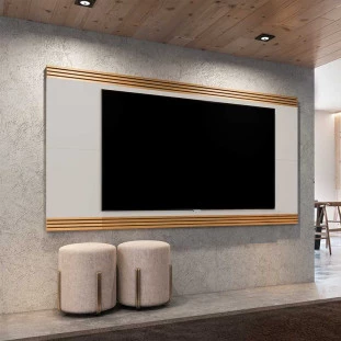 Painel Para TV 75 Pol Ripado 2.2 Brunt EAX Móveis Fendi/Freijo