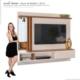 Painel Para TV Até 60 Pol Inovare 1.8 Lukaliam Off White/Canela