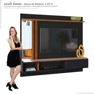 Painel Para TV Até 60 Pol Inovare 1.8 Lukaliam Preto/Canela