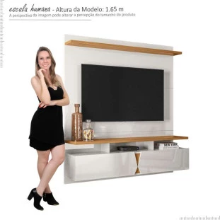 Painel Para TV 55 Polegadas Pequeno Imola 1.36 Lukaliam Off White/Tauari