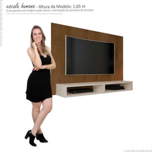 Painel Para TV 55 Polegadas 5006 JB Bechara Caramelo/Pérola