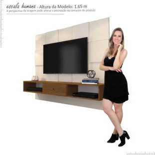 Painel Para TV 42 Polegadas 5025 JB Bechara Pérola/Caramelo