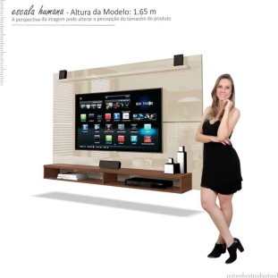 Painel Suspenso Para TV até 65 Pol Max 1.8 EDN Off White/Naturale