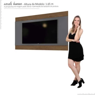 Painel Para TV até 55 Polegadas Merlot 135 EDN Grafite/Naturale