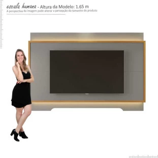 Painel Para TV 75 Polegadas Com LED 2.1 Koly EAX Móveis Cinza/Tauari