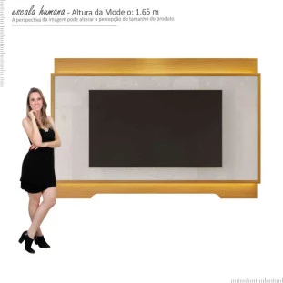 Painel Para TV 75 Polegadas Com LED 2.1 Koly EAX Móveis Tauari/Off White