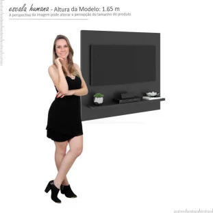 Painel Pequeno Para TV 32 Polegadas 90cm Yan Patrimar Preto