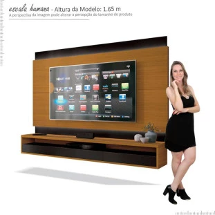 Painel Suspenso Para TV até 60 Pol Savoy 1.6 EDN Cedro/Preto