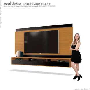 Painel Suspenso Para TV até 75 Pol Savoy 2.0 EDN Cedro/Preto