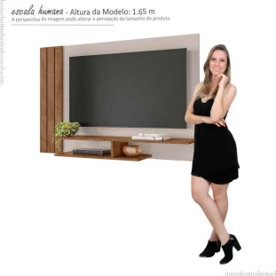 Painel Para TV Até 50 Pol Star 1.36 Lukaliam Off White/Canela