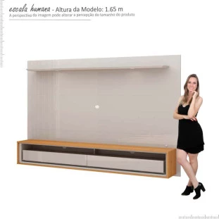 Painel Suspenso Para TV 70 Pol Supreme 1.8 Gelius Off White/Naturale