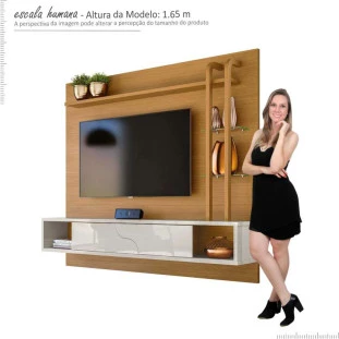 Painel Para TV 55 Polegadas 180cm Supreme 1.8 Lukaliam Tauari/Off White
