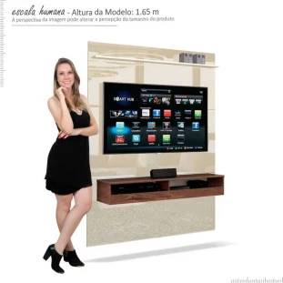 Painel Pequeno Para TV 50 Polegadas Torino EDN Off White/Naturale
