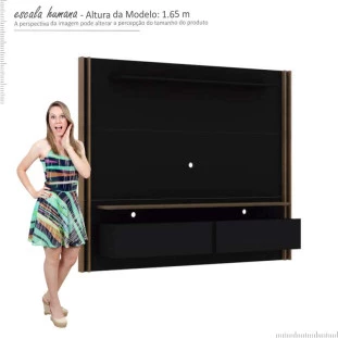 Painel Para TV Até 65 Polegadas Toronto 1.8 Gelius Preto/Madeirado