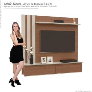 Painel Para TV Até 46 Pol Trend 1.6 Patrimar Canelato/Off White