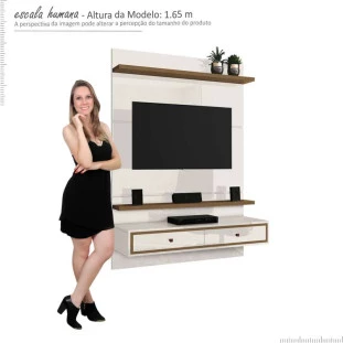 Painel Pequeno Para TV 42 Polegadas Treviso 105 EDN Off White/Naturale