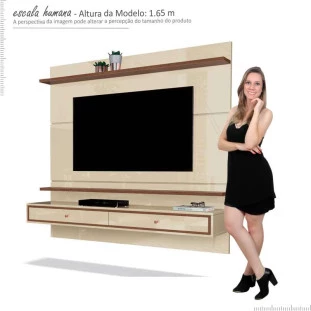 Painel Para TV 58 Polegadas Treviso 160 EDN Off White/Naturale