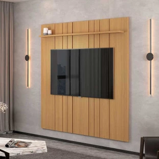 Painel Ripado Para TV 75 Polegadas 180cm Clean 1.8 EDN Freijo