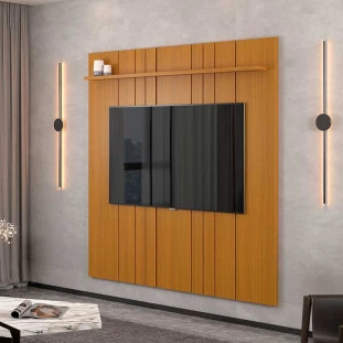 Painel Ripado Para TV 75 Polegadas 180cm Clean 1.8 EDN Cedro
