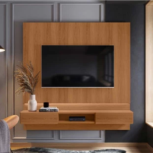 Painel Para TV 70 Polegadas 180cm Com LED Paris Lukaliam Jequitiba