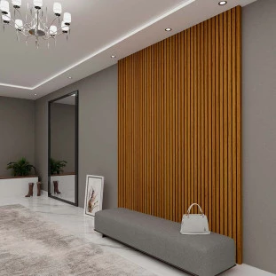 Placa Painel Ripado 3D 100% MDF 180cm x 250cm Requinte Gelius Naturale