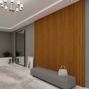 Placa Painel Ripado 3D 100% MDF 225cm x 250cm Requinte Gelius Naturale