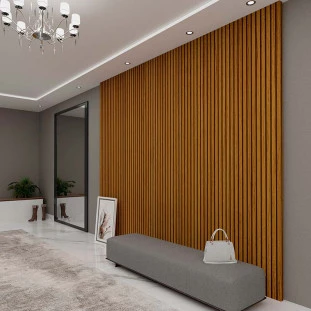 Placa Painel Ripado 3D 100% MDF 270cm x 250cm Requinte Gelius Naturale