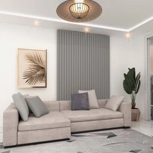 Placa Painel Ripado Nobre 150cm x 250cm Gelius Cinza