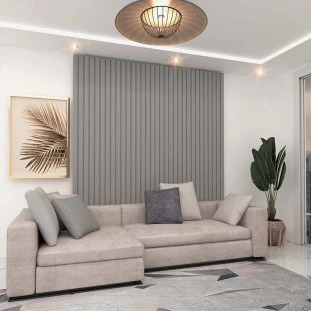 Placa Painel Ripado Nobre 200cm x 250cm Gelius Cinza